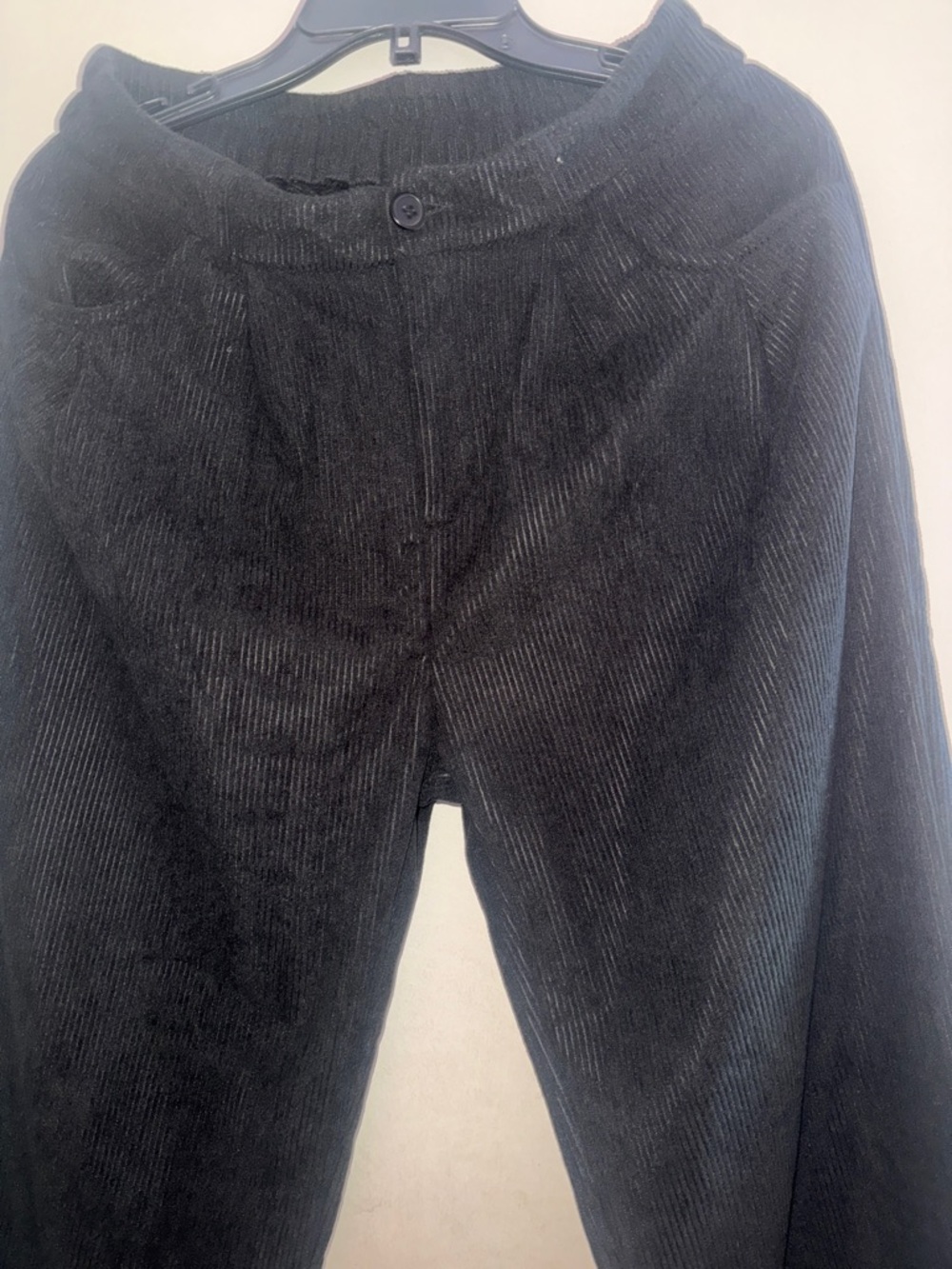 SHEIN Black Wide Leg Corduroy Pants